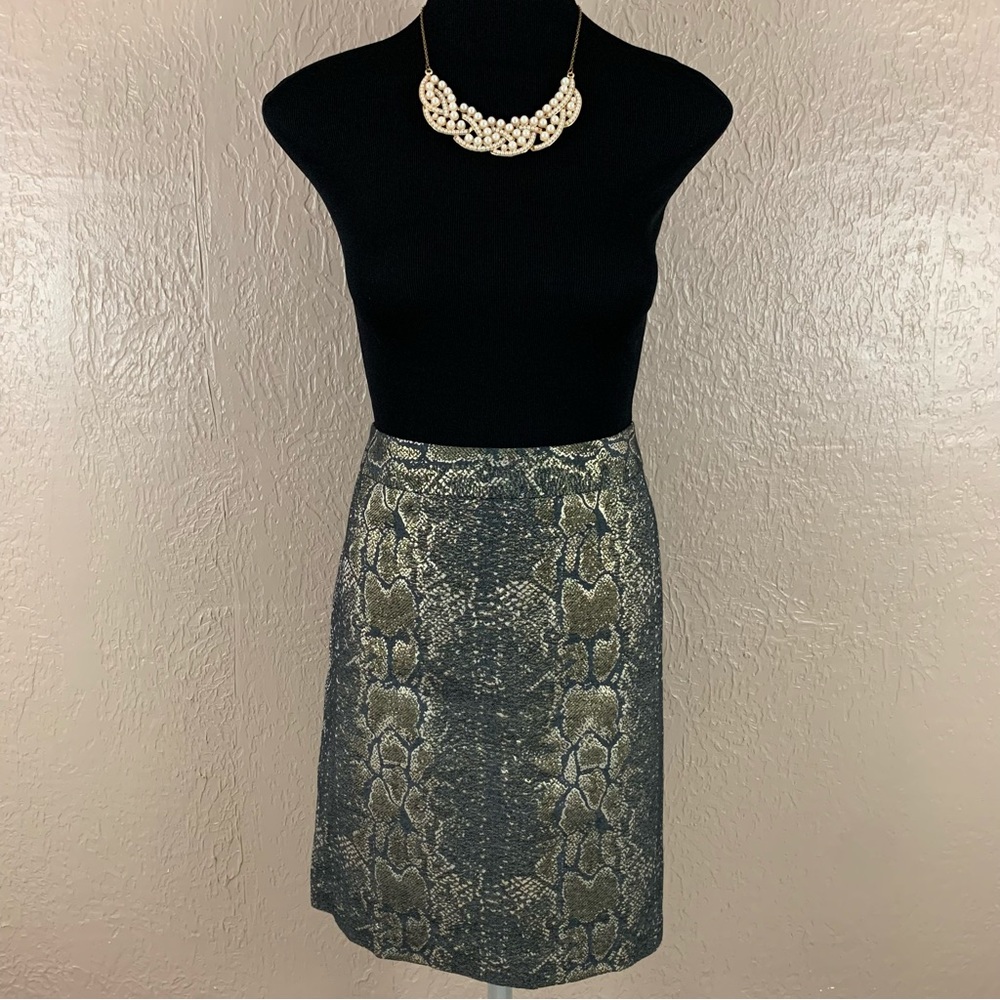 NEW Worthington Metallic Snakeskin Mini Skirt